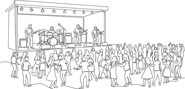 concert crowd dancing at outdoor music festival