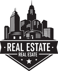 Obraz premium Real Estate City Skyline Logo Illustration Design Concept