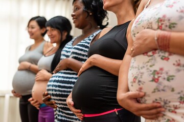 Diverse pregnant women together smiling © Rawpixel.com
