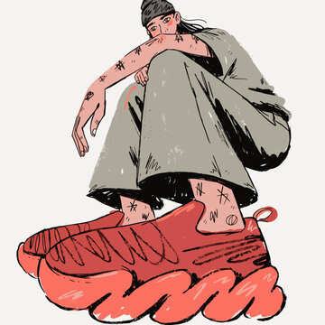 Contemporary Editorial Illustration in Bold Graphic Style