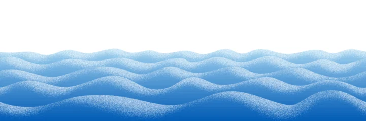 Vector drawing of sea waves, seamless border, , noisy texture © Valerii