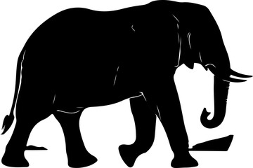 Fototapeta premium Black elephant silhouette vector illustration