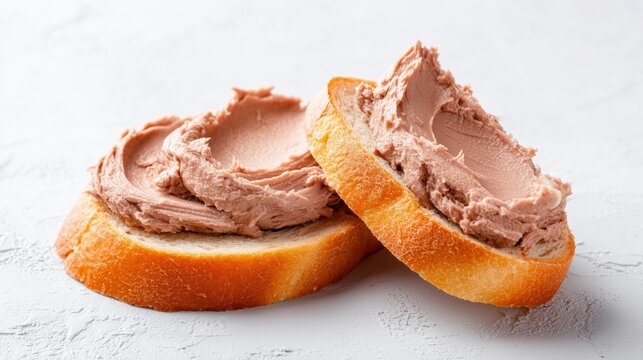 pate sandwich on wheat bread slice top view realistic food