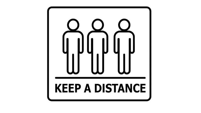 Social Distancing Graphic Keep A Distance Sign With People Icons