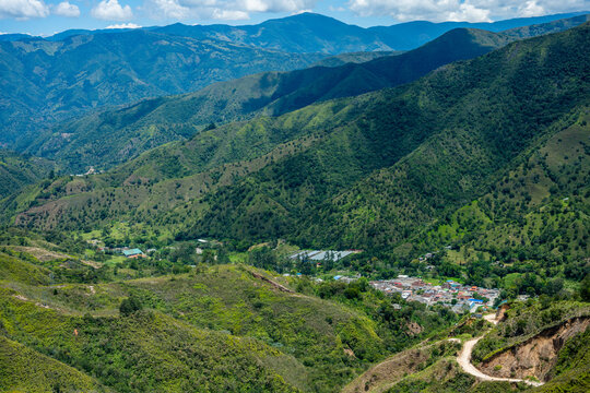 San joaquin municipality nestled in green colombian andes mountains