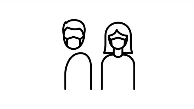 Two People Wearing Face Masks Standing Together Close Up Footage