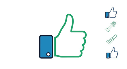 Obraz premium Thumbs up symbol illustrations on white background for positive feedback