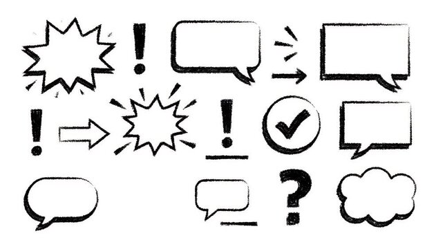 Speech Bubbles Icons Set Motion Graphic
