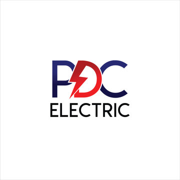 PDC Electric Logo Design on White Background &ndash; Modern Electrical Company Branding