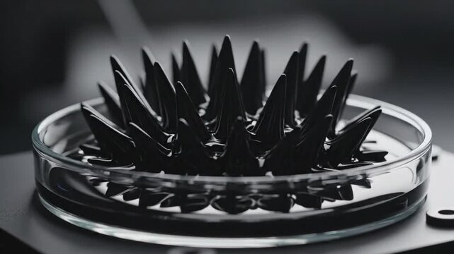 Ferrofluid Forms Spikes in Magnetic Field