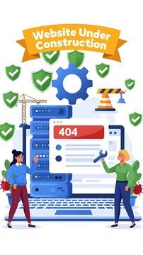 Website Error 404 Not Found Page Repair Team Flat Illustration