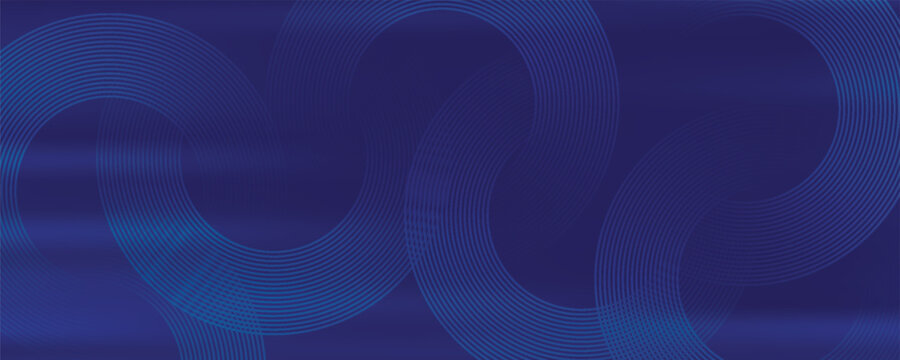 Abstract blue background with blue glowing diagonal geometric lines. Modern shiny blue rounded rectangle lines pattern. Minimalist graphic design. Futuristic technology concept