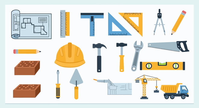 Construction tools and equipment collection.