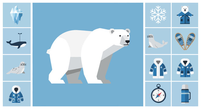Large white polar bear standing alone.
