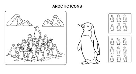 Penguin standing alone on ice surface. © gundul