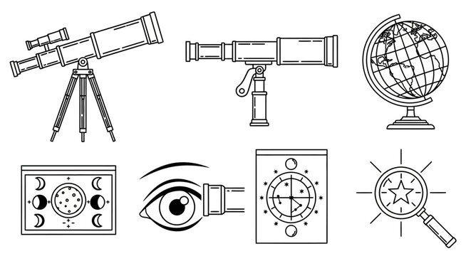 Telescope and astronomy science equipment.