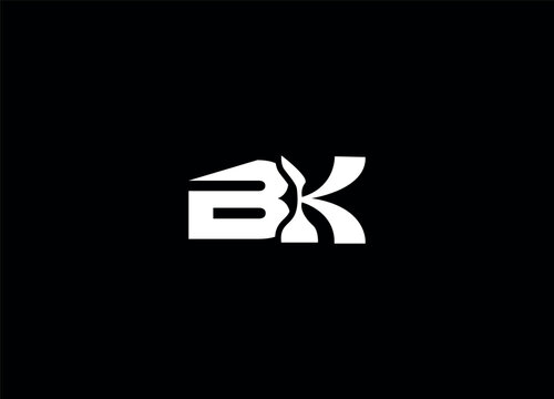 BK initial creative logo design and abstract logo