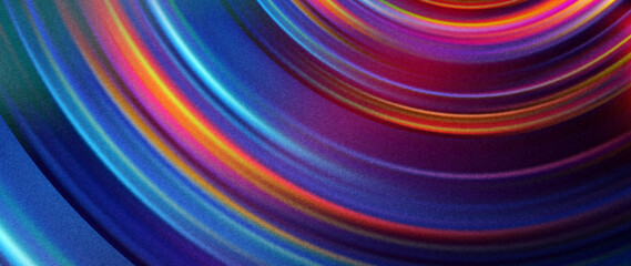 Obraz premium Abstract art background with circles and swirls in neon colors and a grainy texture. Vector banner for prints, posters, wallpaper, covers, and interior design.