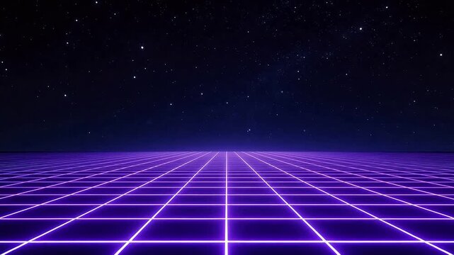 Purple grid in starry space