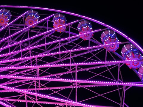colorful ferris wheel at night