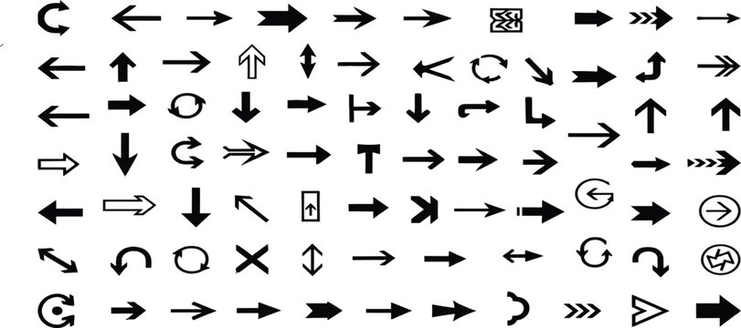 Collection of various arrow symbols and icons