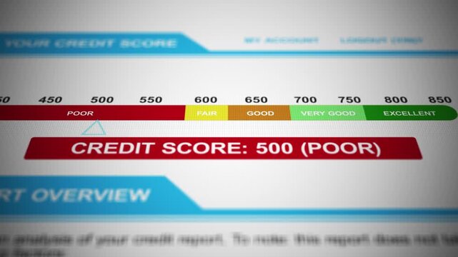 A Generic Credit Score Rating with Poor or Bad Credit - 500.