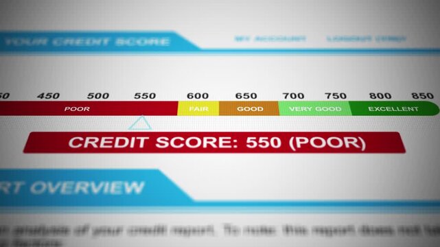 A Generic Credit Score Rating with Poor or Bad Credit - 550