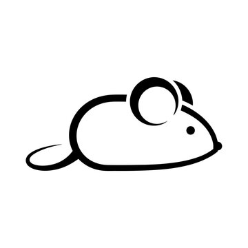 Black and white mouse icon.