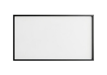 Obraz premium A black framed empty white square picture frame on a transparent background