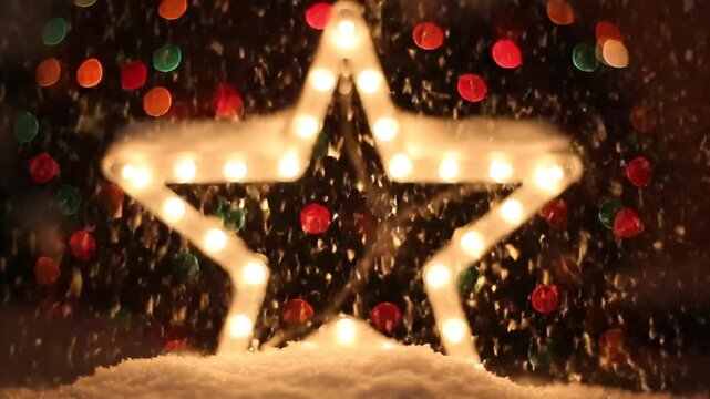 Christmas Star Light Decoration Snow.