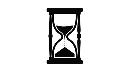 A simple black hourglass shape depicting the passage of time silhouette © MDALTUFHOSAIN