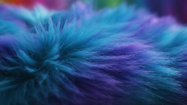 Colorful blue purple fuzzy texture closeup.