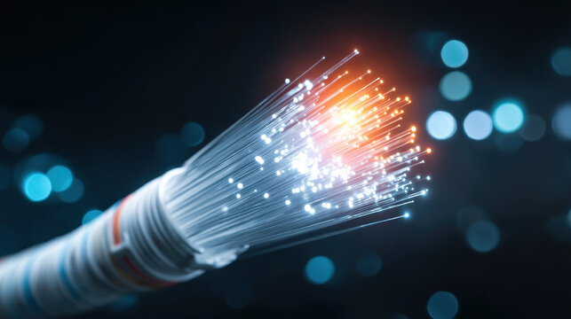 Fiber optic cable digital network communication light transmission fiber optic cable digital network communication light transmission glowing strands high speed data