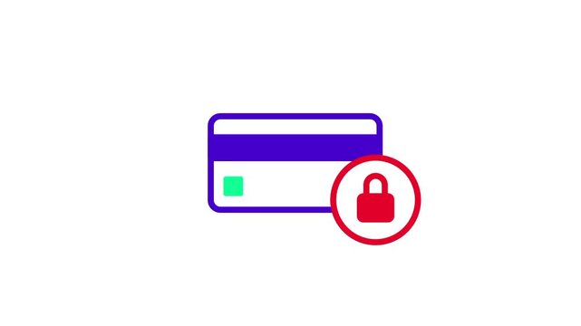 Secure payment method indicated by a credit card icon with a red padlock symbol representing safety for all online transactions and user data privacy