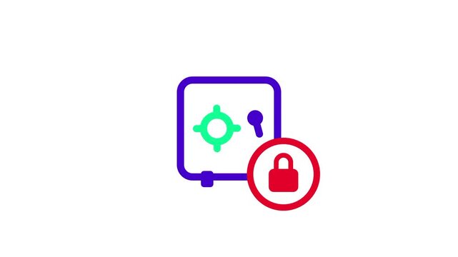 High security vault or safe deposit box icon with a lock mechanism to ensure the protection of valuable physical and digital assets for every person