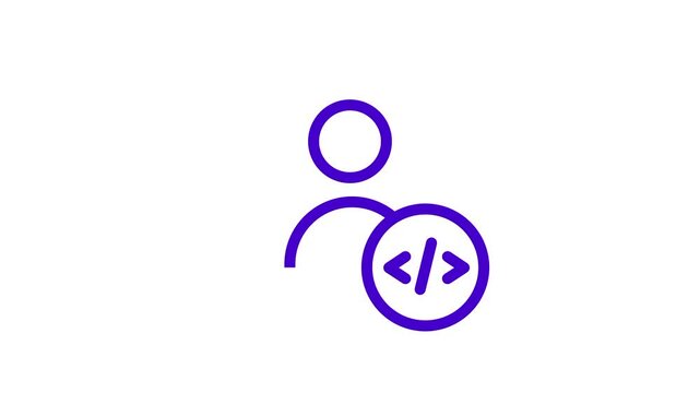 A user profile icon linked to secure coding symbols to represent authorized developer access and protected identity within technical software projects