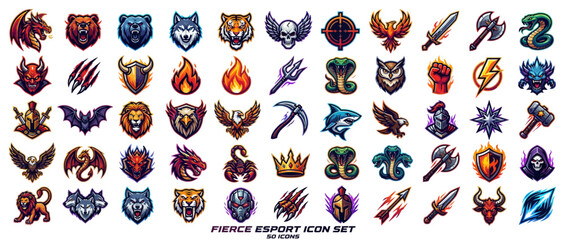 Fototapeta premium A collection of fantasy esports logo designs.