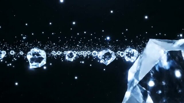 Glowing Diamond and Particle Animation Sequence.