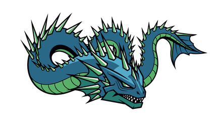 Obraz premium Fantasy dragon head with spikes.