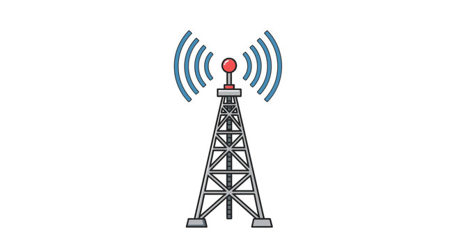 Cellular tower with signal waves emission.