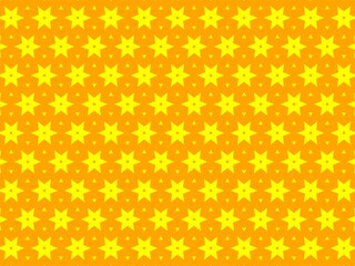 Fototapeta premium Vibrant seamless yellow star pattern background with bright orange accents