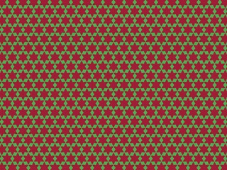 Fototapeta premium Vibrant red and green seamless star pattern geometric background design