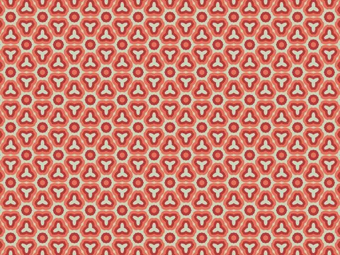 Elegant red and beige seamless ornamental geometric tile pattern background