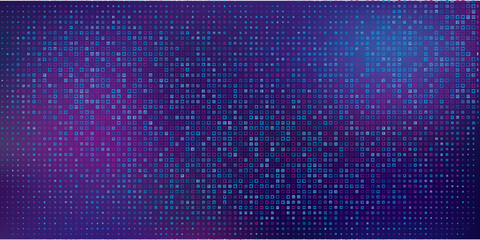 Purple abstract pixel texture bg video screen. Tv pattern background with square noise effect. Futuristic broadcast neon gradient banner for television. Modern vhs led static display element © sholeh