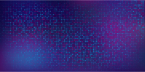 Purple abstract pixel texture bg video screen. Tv pattern background with square noise effect. Futuristic broadcast neon gradient banner for television. Modern vhs led static display element © sholeh