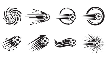 Fototapeta premium Soccer Ball Speed and Motion Logo Icon Set for Sports Branding, Club Identity, and Athletic Event Promotion