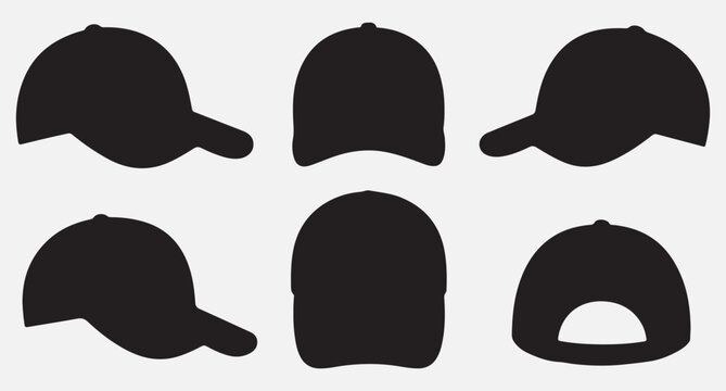  Collection of six black silhouette hats
