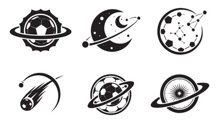 Soccer Ball Planet and Space Fusion Logo Set for Cosmic Sports Branding, Club Identity, and Creative Team Design © Abdul