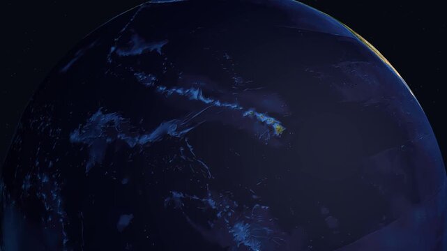 Satellite Zoom Animation from Space to Ras Laffan Industrial City Qatar