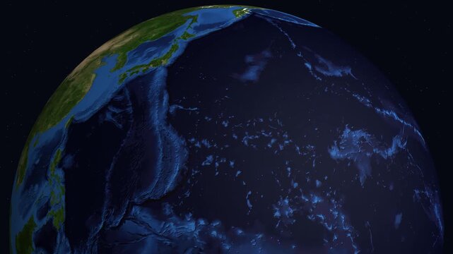 3D Earth Zoom Animation Centered on Kuwait in the Middle East